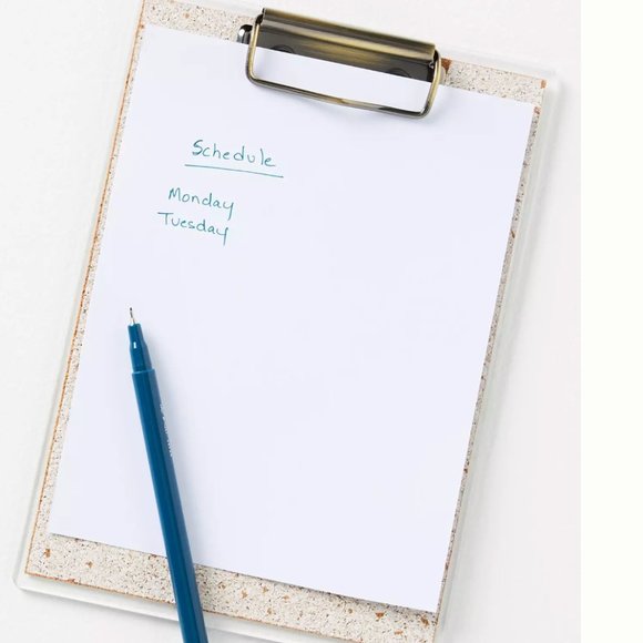 NWT Anthropologies Clear Acrylic Small Clipboard - Picture 1 of 3